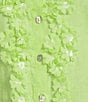 John Mark Woven Flower Applique Point Collar Long Sleeve Button Front Blouse - Image 6