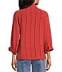 John Mark Woven Johnny Collar 3/4 Sleeve Blouse - Image 6