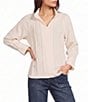 John Mark Woven Johnny Collar 3/4 Sleeve Blouse - Image 1
