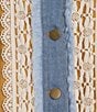John Mark Woven Lace Inset Point Collar 3/4 Cuffed Sleeve Button Front Jacket - Image 4