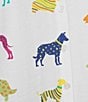 John Mark Woven Multi Novelty Dog Print Point Collar 3/4 Cinched Sleeve Button Front Shirt - Image 5