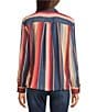 John Mark Woven Multi Stripe Point Collar Long Sleeve Shirt - Image 4