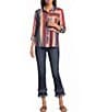 John Mark Woven Multi Stripe Point Collar Long Sleeve Shirt - Image 5
