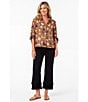 John Mark Woven Novelty Dog Print Point Collar 3/4 Sleeve Shirt - Image 5