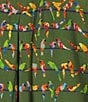 John Mark Woven Parrot Print Wire Collar 3/4 Cinched Tie Sleeve Hi Low Hem Button Front Tunic, Color:Dark Olive - Image 6
