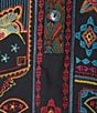 John Mark Woven Placed Print & Embroidery Round Neck 3/4 Sleeve Front button Placket Blouse - Image 5