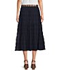 John Mark Woven Textured Tiered Belted Skirt - Image 2