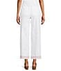 John Mark Woven Wide Leg Embroidered Hem Ankle Pants - Image 2