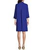 John Mark Woven Wire Collar 3/4 Sleeve Button Front Shirt Dress - Image 2