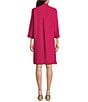 John Mark Woven Wire Collar 3/4 Sleeve Button Front Shirt Dress - Image 2