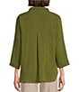 John Mark Woven Wire Collar 3/4 Sleeve Button Front Shirt - Image 2