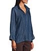 John Mark Woven Wire Collar 3/4 Sleeve Top - Image 3