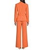 Color:Apricot - Image 2 - Crepe Tie Front 2-Piece Jacket & Pant Set
