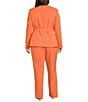 Color:Apricot - Image 2 - Plus Size Crepe Tie Front 2-Piece Jacket & Pant Set