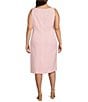 Color:Pink - Image 4 - Plus Size Textured 3/4 Sleeve 2- Piece Jacket & Sheath Dress Set