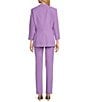 Color:Orchid - Image 2 - Solid Crepe Peak Lapel 2-Piece Jacket Pant Suit