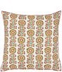 John Robshaw Ashita Blooms Block Printed Square Decorative Pillow - Image 1