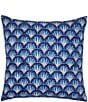 Color:BLUE - Image 1 - Fulki Hand Block Printed Cotton & Linen Square Pillow