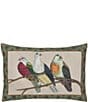 Color:Multi - Image 1 - Handpainted Three Bird 12x18#double; Throw Pillow
