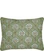 John Robshaw Jeeva Sage Cotton Voile Floral Pillow Sham, Color:Sage - Image 1