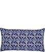 John Robshaw Jiti Indigo Bolster Pillow, Color:Indigo - Image 1