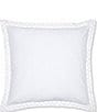 Color:White - Image 1 - Organic Cotton Percale Stitched Embroidery Euro Sham