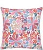 Color:Multi - Image 1 - Taara Oversized Embroidered Cotton & Linen Square Pillow