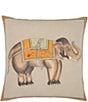 John Robshaw Trunk Up Elephant Decorative Square Pillow, Color:Multi - Image 1