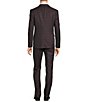 Color:Burgundy - Image 2 - Slim Fit Flat Front Plaid Pattern 2-Piece Suit