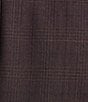 Color:Burgundy - Image 3 - Slim Fit Flat Front Plaid Pattern 2-Piece Suit