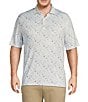 Johnnie-O Big & Tall Bar Cart Print Performance Stretch Short Sleeve Polo Shirt, Color:White - Image 1