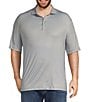 Johnnie-O Big & Tall Link Print Performance Stretch Short Sleeve Polo Shirt, Color:Black - Image 1