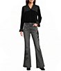 JOHNNY WAS Embroidered Side Flare Leg High Waisted Stretch Denim Jeans - Image 4