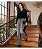 JOHNNY WAS Embroidered Side Flare Leg High Waisted Stretch Denim Jeans - Image 5