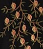Color:Black - Image 4 - Adela Placement Floral & Wildlife Embroidered V-Neck Long Sleeve Slit Cuff Tee Shirt