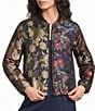 JOHNNY WAS Amandie Mixed Floral Print Jacquard Long Sleeve Zip-Front Bomber Jacket - Image 1