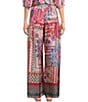 JOHNNY WAS Arya Tami Patchwork Floral Scarf Print Silk Wide-Leg Pants - Image 2
