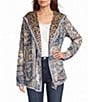JOHNNY WAS Athene Joan Sherpa Knit Reversible Bold Print Open-Front Hooded Jacket - Image 2