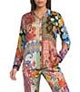 JOHNNY WAS Audrey Coordinating Magnolia Patchwork Print Classic Collar Long Sleeve Shirt - Image 1