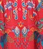 JOHNNY WAS Audrey Embroidered Placement Floral Point Collar Roll-Tab Long Sleeve Five-Button Half-Placket Tunic, Color:Racing Red - Image 10
