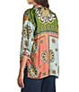 JOHNNY WAS Audrey Patch Print Point Collar Long Sleeve Hidden Placket Button-Front Shirt - Image 4