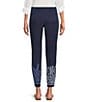 JOHNNY WAS Bandana Pattern Embroidered Jogger Crop Pants, Color:Blue Night - Image 2