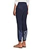 JOHNNY WAS Bandana Pattern Embroidered Jogger Crop Pants, Color:Blue Night - Image 4