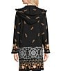 JOHNNY WAS Biya Floral Embroidered Textured Knit Shawl Collar Long Sleeve Open-Front Long Cardigan, Color:Black - Image 2