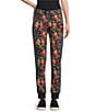 Color:Multi - Image 1 - Cantero Floral Print Knit Contrast Stripe Trim Pocketed Relaxed Tapered-Leg Jogger