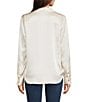 JOHNNY WAS Charmeuse Silky Point Collar Long Sleeve Button-Front Shirt - Image 6