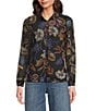 JOHNNY WAS Devin Floral Printed Mesh Point Collar Long Sleeve Button Front Shirt, Color:Ginnie - Image 1
