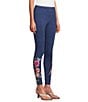 JOHNNY WAS Embroidered Floral Hem Pull-On Knit Leggings - Image 3
