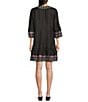 JOHNNY WAS Hailee Placement Floral Print Split V-Neck 3/4 Bell Sleeve Ruffle Hem Shift Dress, Color:Kasumi - Image 2