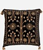 Color:Black/Multi - Image 1 - Heidi Velvet Embroidered Tasseled Square Pillow